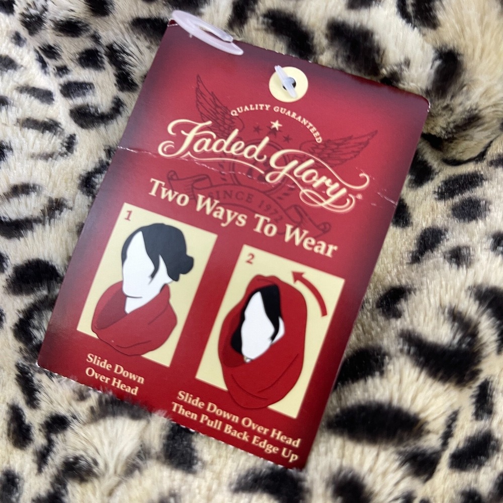Faded Glory Womens Infinity Scarf Animal Faux Fur Lined All‎ Occasion Size 34X14
